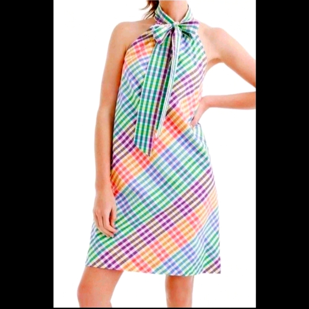 J.crew Gingham Necktie Dress